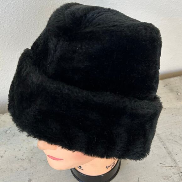 Vintage faux fur trappers hat United Hatters Cap warm winter Union Made USA S - Picture 7 of 14